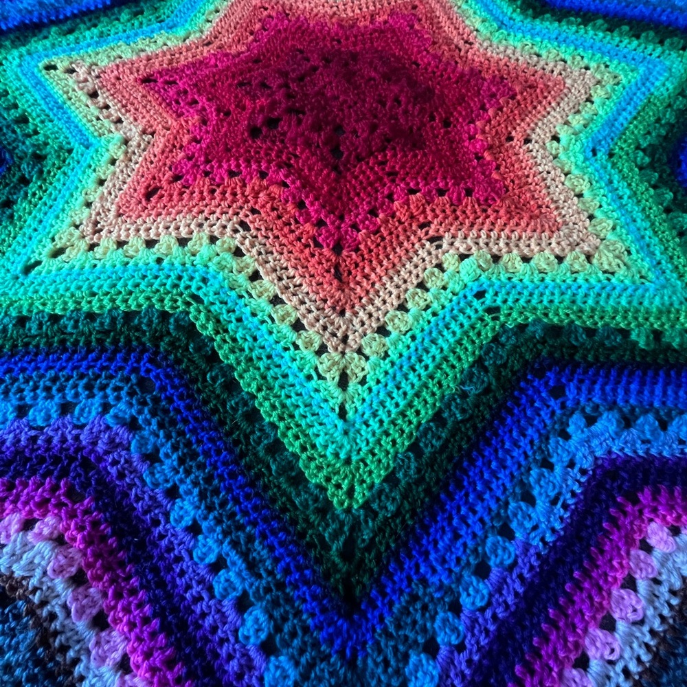 Colorful Crochet Star Blanket